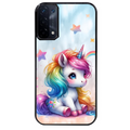 Coque noire taperso pour OPPO A54 et A74 5G avec motif licorne et etoiles protection antichoc personnalisée