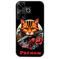 Coque noire taperso pour POCO M6 4G avec motif chat carpe koii japan personnalise protection antichoc personnalisée