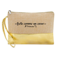 Pochette personnalisée belle comme un coeur en jute et doré en jute et doré