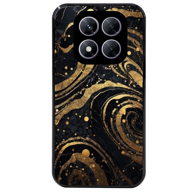 Coque noire taperso pour Redmi Note 14 et PRO PLUS 4G 5G avec motif marbre noir protection antichoc personnalisée