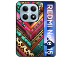 Coque noire taperso pour Redmi Note 15 et PRO PLUS 4G 5G avec motif chevron texas protection antichoc personnalisée