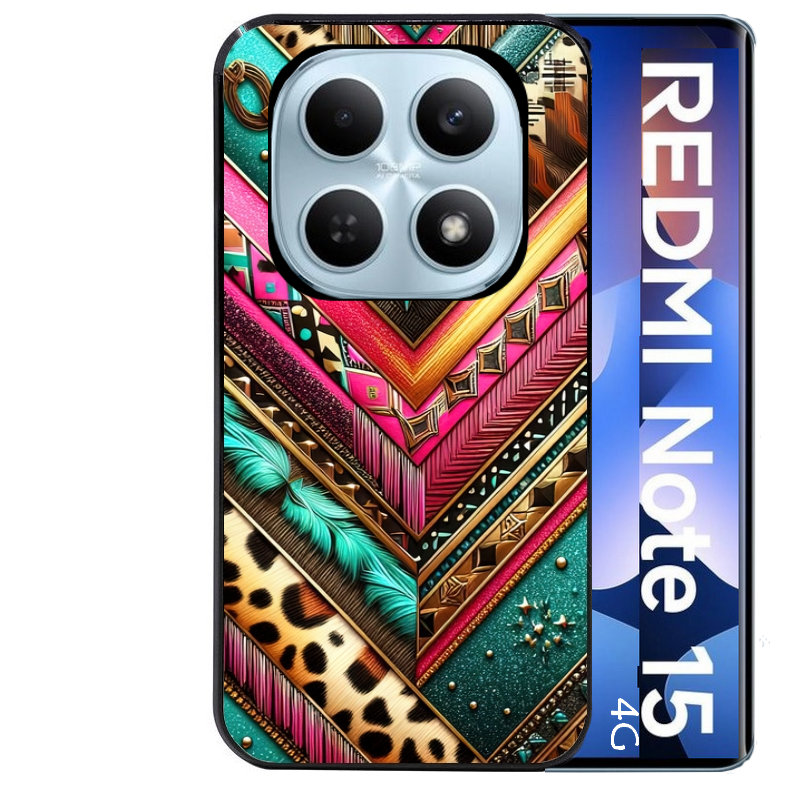 Coque noire taperso pour Redmi Note 15 et PRO PLUS 4G 5G avec motif chevron texas protection antichoc personnalisée