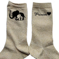 Chaussettes personnalisées paillettes doré motif éléphant maman