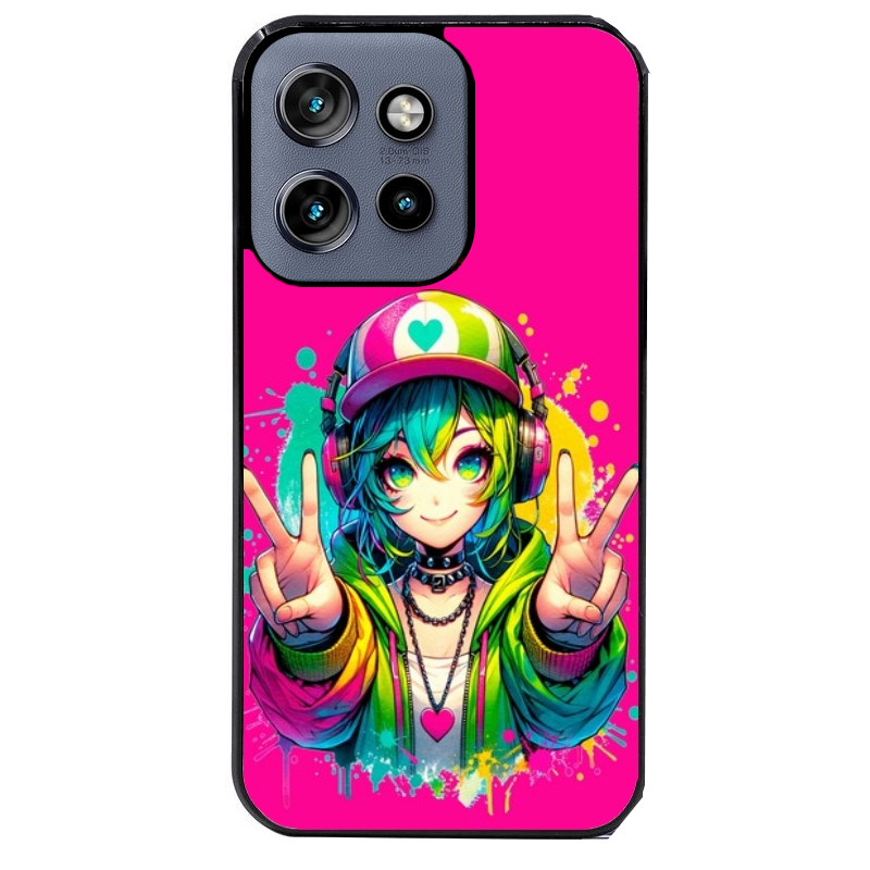 Coque noire taperso pour Moto Edge 60 et Neo Fusion Pro avec motif anime manga et tag protection antichoc personnalisée