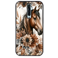 Coque noire taperso pour OPPO Reno 2 et 2Z avec motif cheval automne protection antichoc personnalisée