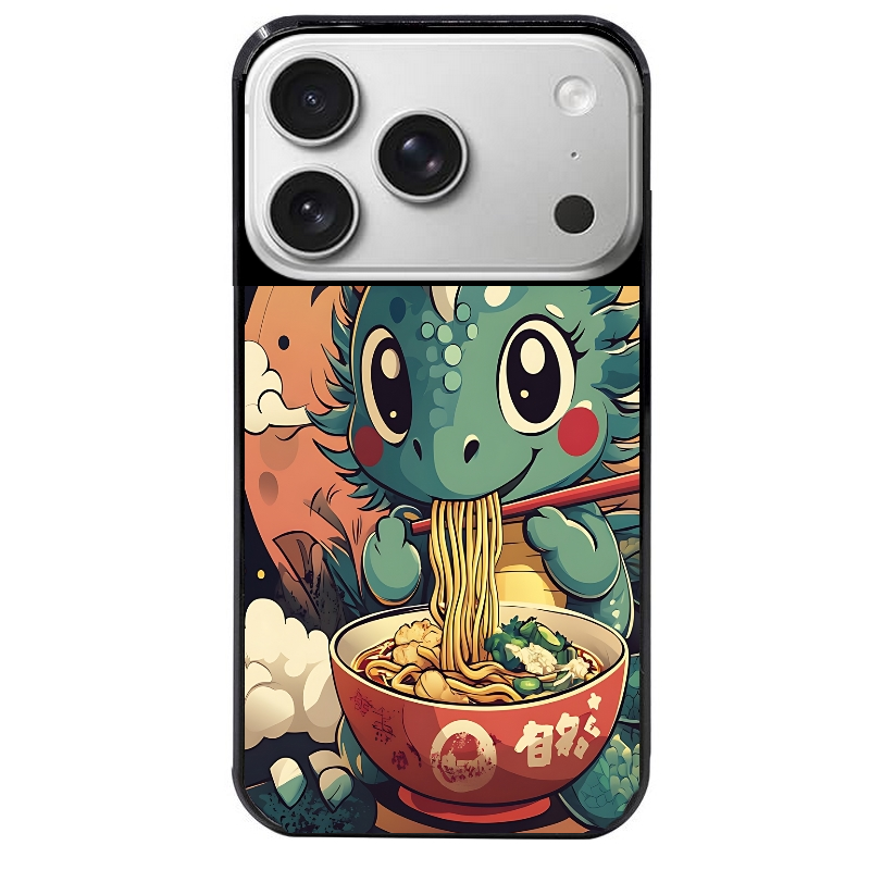 Coque noire taperso pour Iphone 17 17E AIR MAX PRO avec motif dragon ramen 1 protection antichoc personnalisée