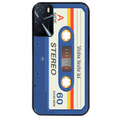Coque noire taperso pour OPPO A16 et A16S personnalisable avec motif cassette bleu protection antichoc personnalisée