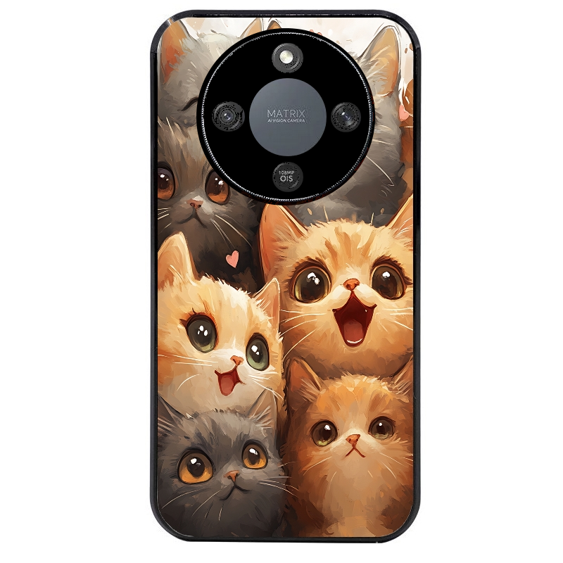 Coque noire taperso pour Magic 5 6 LITE et PRO avec motif chat smile protection antichoc personnalisée