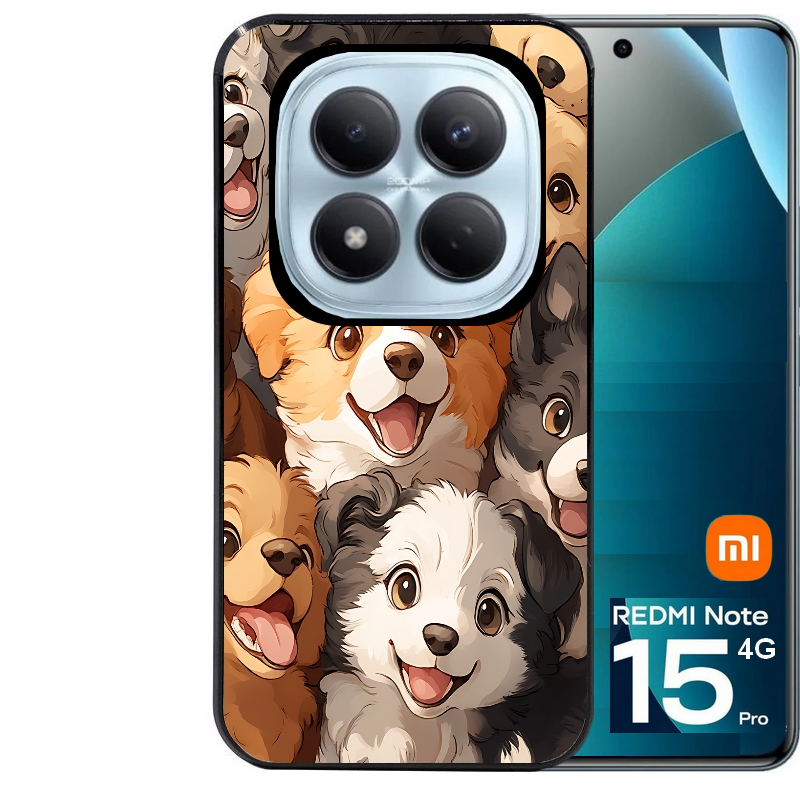 Coque noire taperso pour Redmi Note 15 et PRO PLUS 4G 5G avec motif chien smile protection antichoc personnalisée