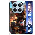 Coque noire taperso pour Redmi Note 15 et PRO PLUS 4G 5G avec motif karting f1 personnalisee protection antichoc personnalisée