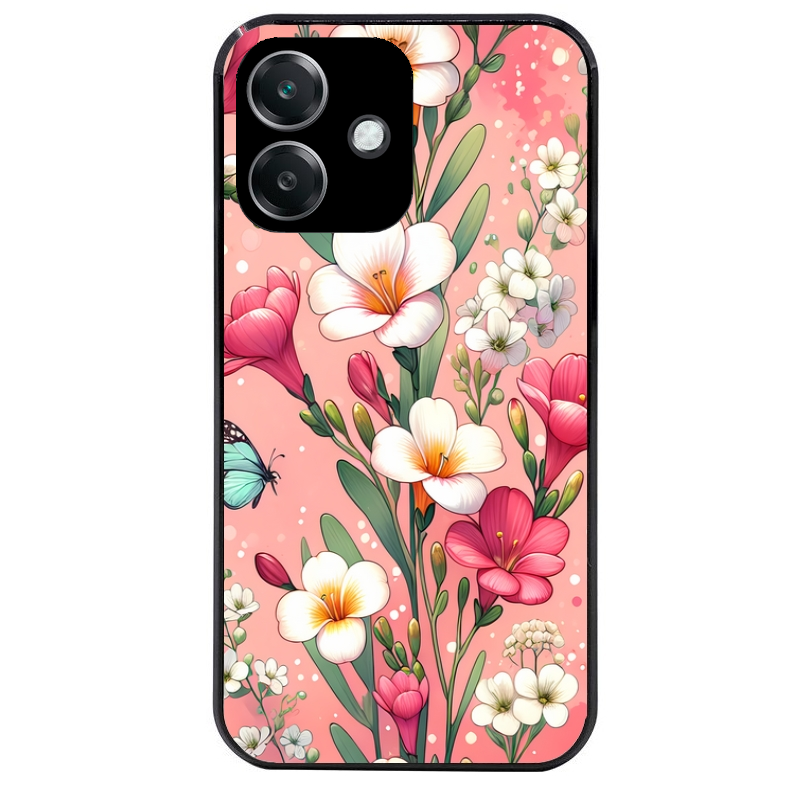 Coque noire taperso pour OPPO A40 avec motif fleur rose protection antichoc personnalisée