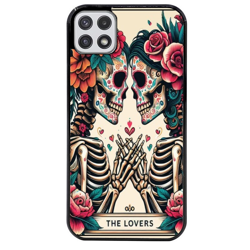 Coque noire taperso pour galaxy A22 A32 A52 A52S 4G 5G  avec motif tete de mort lovers protection antichoc personnalisée