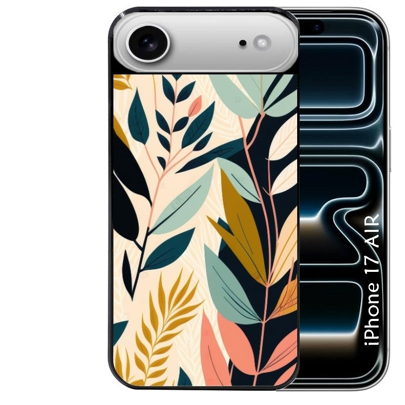 Coque noire taperso pour Iphone 17 17E AIR MAX PRO avec motif vintage et fleur protection antichoc personnalisée