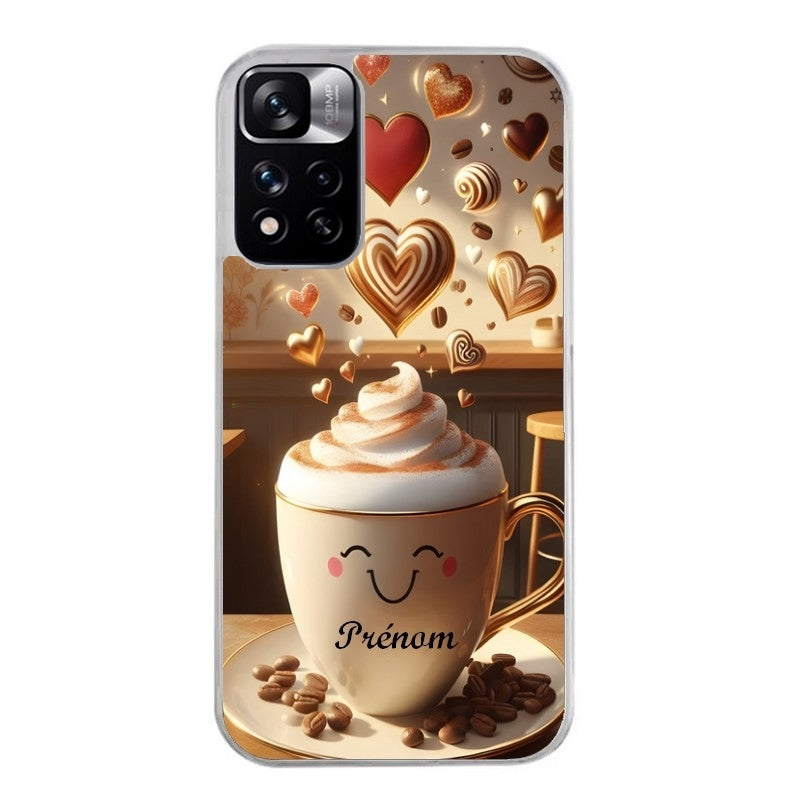 Coque taperso pour Redmi Note 10 4G 5G PRO 10S avec motif cafe love morning personnalise protection antichoc personnalisée