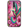 Coque noire taperso pour OPPO Reno 2 et 2Z avec motif colibri et fleurs protection antichoc personnalisée