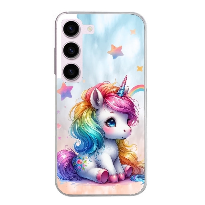 Coque taperso pour Galaxy A13 4G et 5G A23 A53 avec motif licorne et etoiles protection antichoc personnalisée