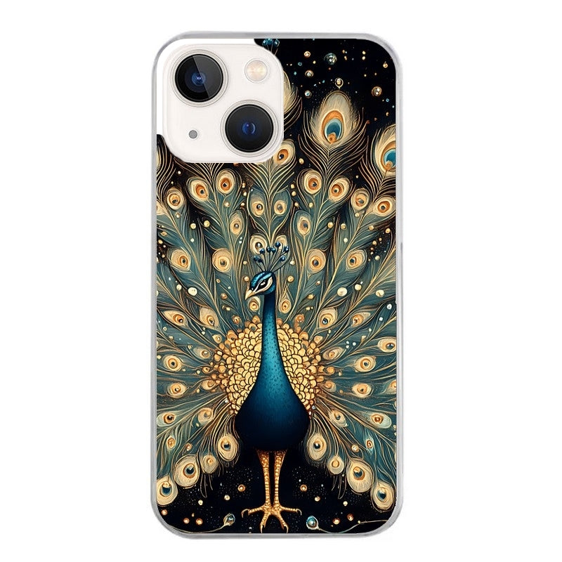 Coque taperso pour Iphone 14 et PRO PLUS PRO MAX avec motif paon mandala protection antichoc personnalisée