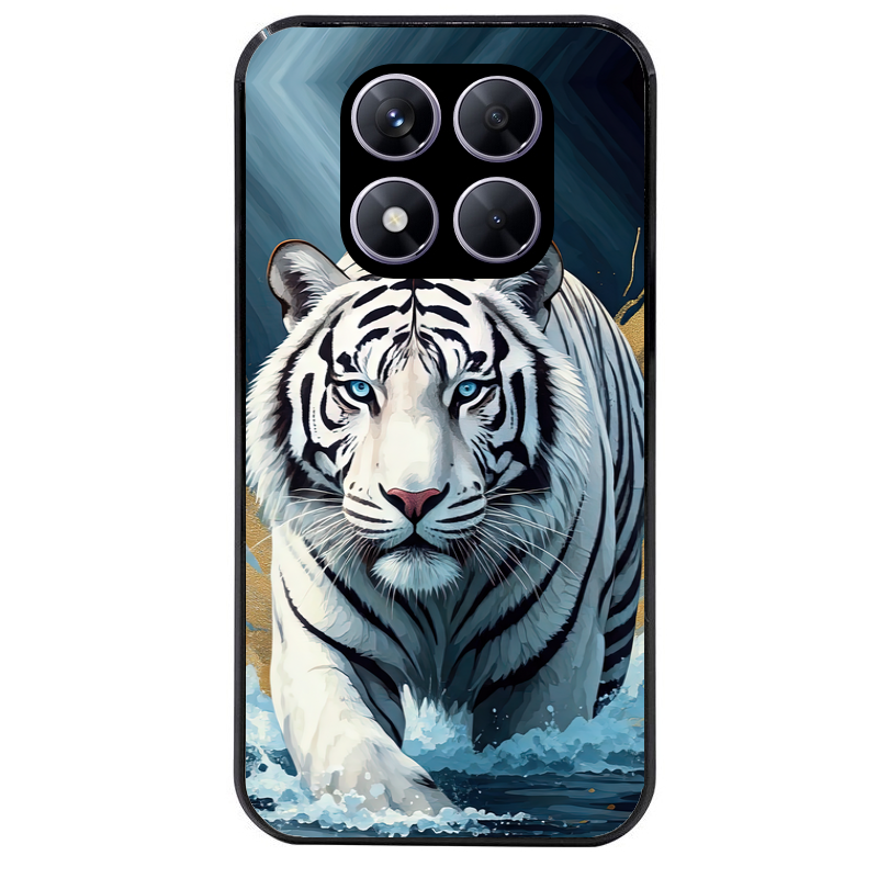 Coque noire taperso pour Redmi Note 14 et PRO PLUS 4G 5G avec motif tigre polaire protection antichoc personnalisée
