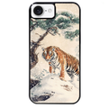 Coque noire taperso pour Iphone 16 16E PLUS MAX PRO avec motif tigre bonzai protection antichoc personnalisée