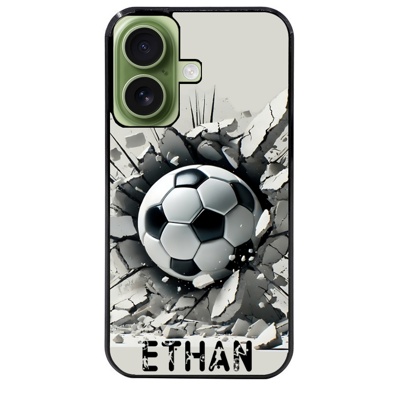 Coque noire taperso pour Iphone 17 17E AIR MAX PRO avec motif foot beton personnalisee protection antichoc personnalisée