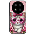 Coque noire taperso pour Magic 7 LITE et PRO avec motif chat lunettes protection antichoc personnalisée