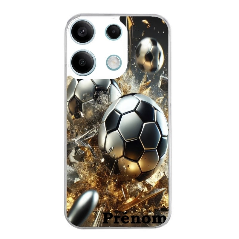Coque taperso pour POCO M6 PRO 4G avec motif foot metal personnalisee protection antichoc personnalisée
