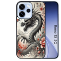 Coque noire taperso pour OPPO Reno 15 et F FS 5G avec motif dragon japan protection antichoc personnalisée