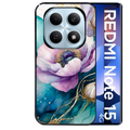 Coque noire taperso pour Redmi Note 15 et PRO PLUS 4G 5G avec motif marbre fleur protection antichoc personnalisée