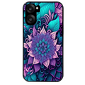 Coque noire taperso pour OnePlus Nord CE5 avec motif tropical mandala et fleur violet protection antichoc personnalisée