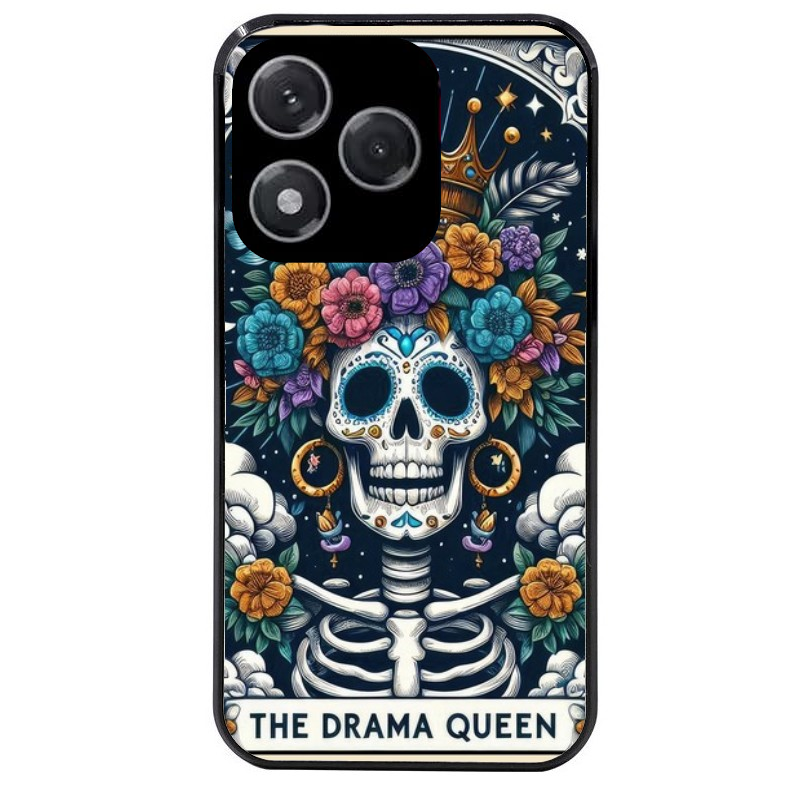 Coque noire taperso pour Honor 400 et Lite Pro Smart avec motif tete de mort drama queen protection antichoc personnalisée