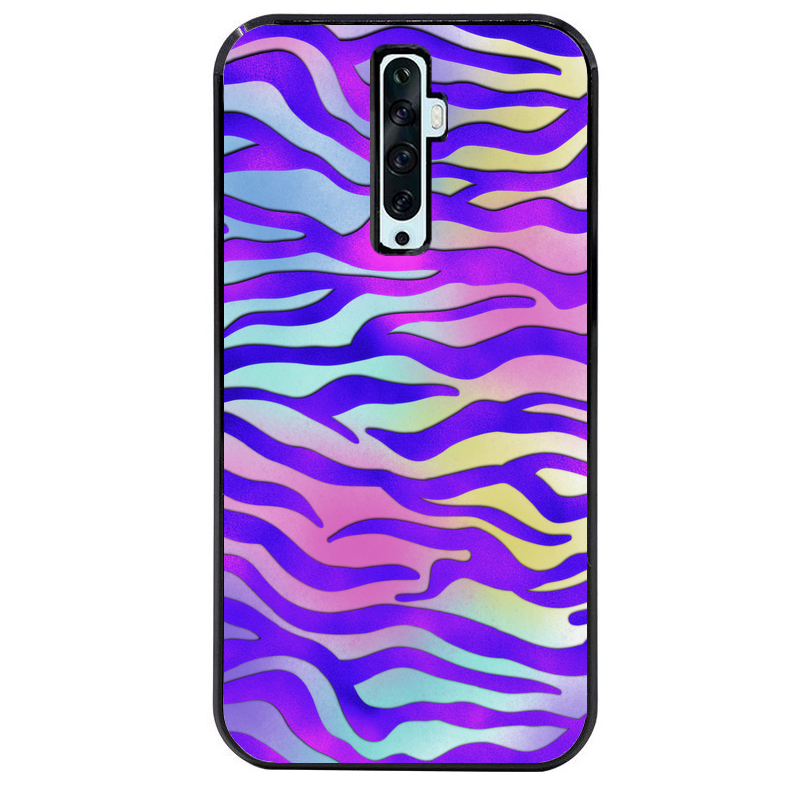 Coque noire taperso pour OPPO Reno 2 et 2Z avec motif zebre color protection antichoc personnalisée