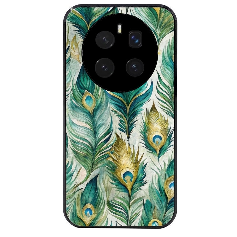 Coque noire taperso pour Magic 7 LITE et PRO avec motif paon plumes protection antichoc personnalisée