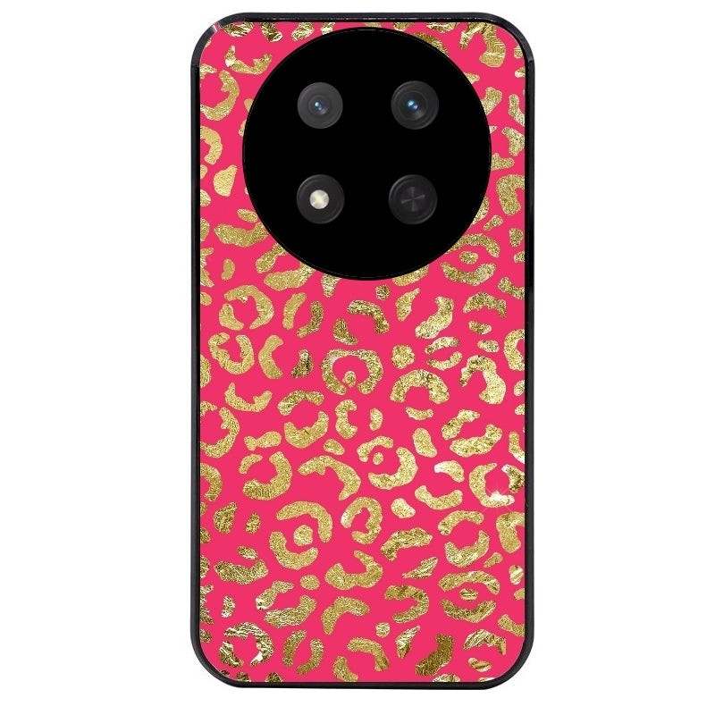 Coque noire taperso pour Magic 7 LITE et PRO avec motif leopard fuschia protection antichoc personnalisée