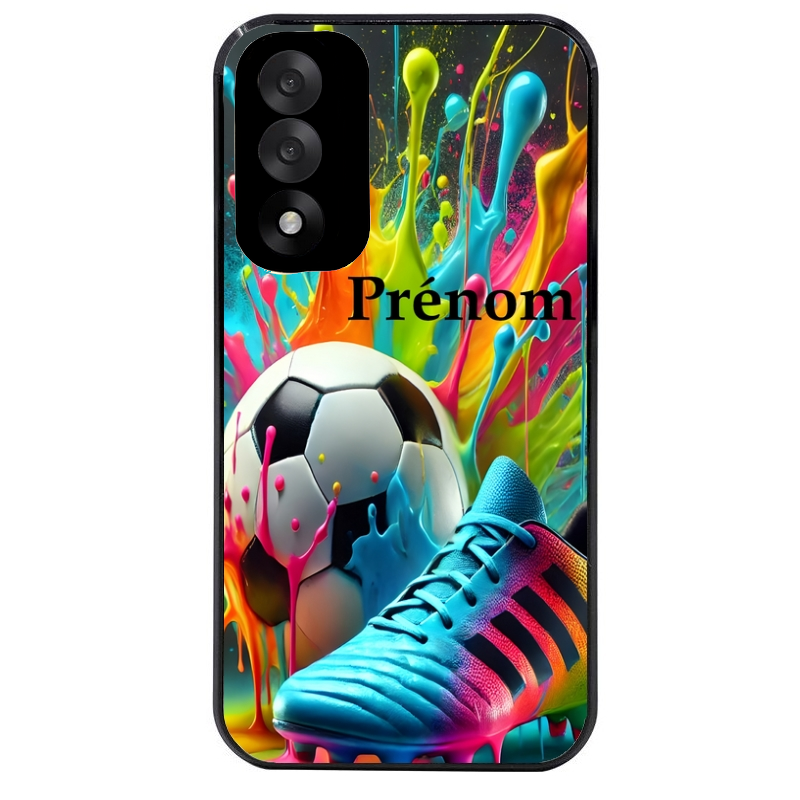 Coque noire taperso pour OnePlus Nord 5 avec motif foot color personnalisee protection antichoc personnalisée