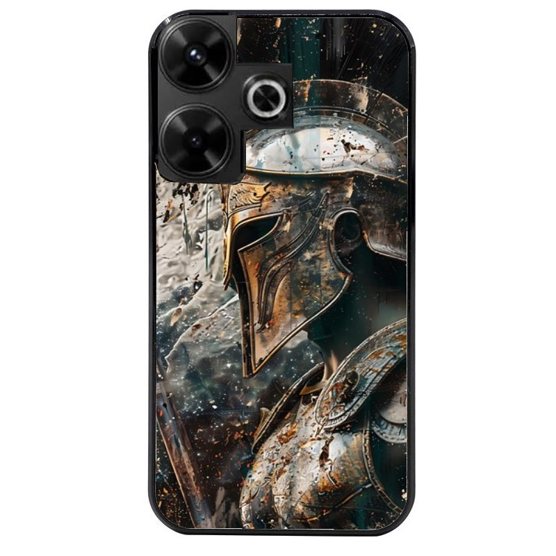 Coque noire taperso pour POCO M6 4G avec motif spartan guerrier protection antichoc personnalisée