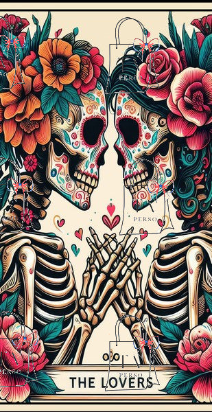 Tête de mort lovers tarot