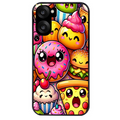 Coque noire taperso pour OnePlus Nord CE5 avec motif anime donut kawaii protection antichoc personnalisée