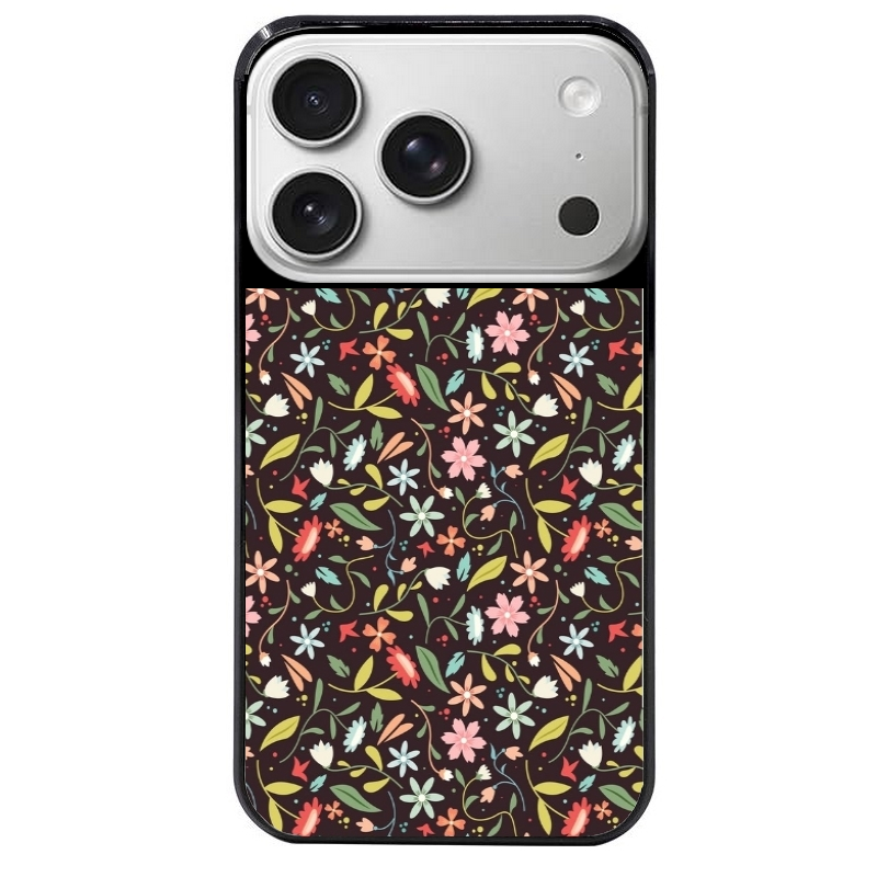 Coque noire taperso pour Iphone 17 17E AIR MAX PRO avec motif petites feurs multicolores protection antichoc personnalisée