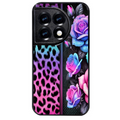 Coque noire taperso pour OnePlus 11 et 12 avec motif leopard et fleur protection antichoc personnalisée