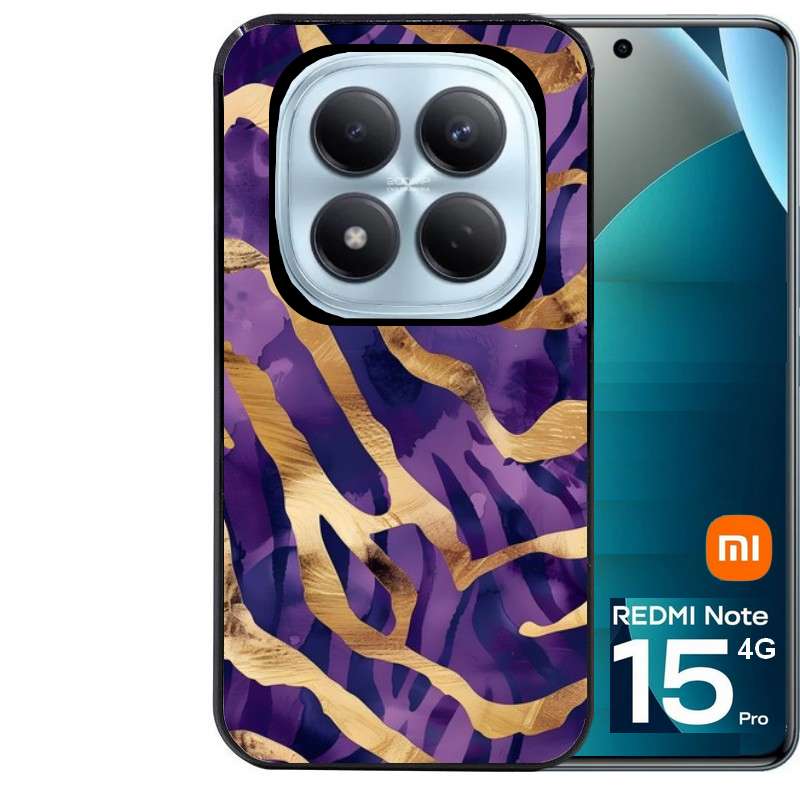Coque noire taperso pour Redmi Note 15 et PRO PLUS 4G 5G avec motif zebre violet protection antichoc personnalisée