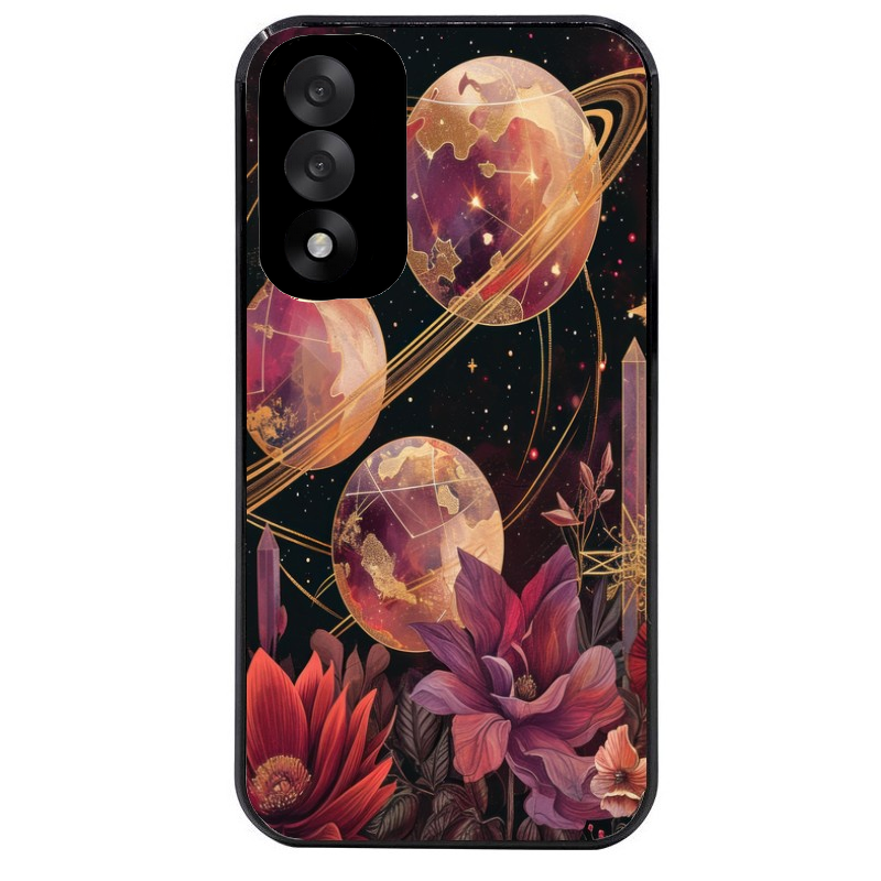 Coque noire taperso pour OnePlus Nord 5 avec motif astro et fleurs protection antichoc personnalisée