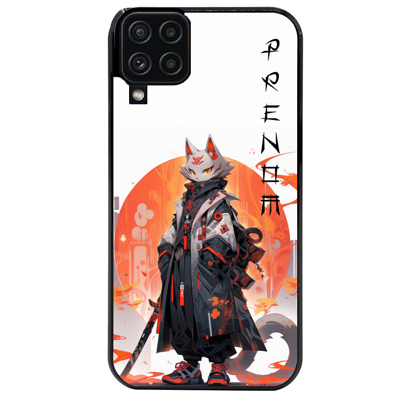 Coque noire taperso pour galaxy A22 A32 A52 A52S 4G 5G  avec motif anime chat japan personnalise protection antichoc personnalisée