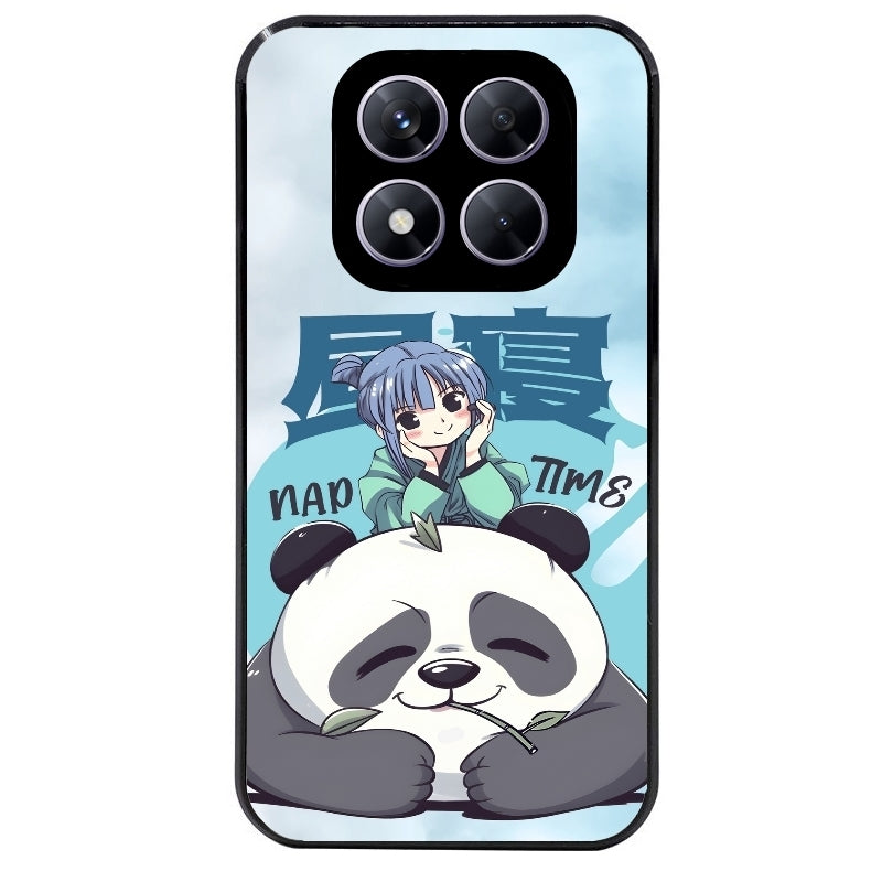 Coque noire taperso pour Redmi Note 14 et PRO PLUS 4G 5G avec motif panda anime protection antichoc personnalisée