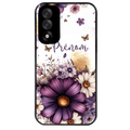 Coque noire taperso pour OnePlus Nord 5 avec motif fleur violette personnalisee protection antichoc personnalisée