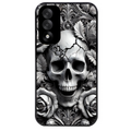 Coque noire taperso pour OnePlus Nord 5 avec motif tete de mort fleur protection antichoc personnalisée