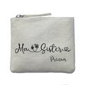 Porte monnaie personnalisé soeur sister ivoire en feutrine en feutrine ivoire