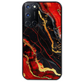 Coque noire taperso pour OPPO Reno 8 LITE avec motif marbre rouge protection antichoc personnalisée