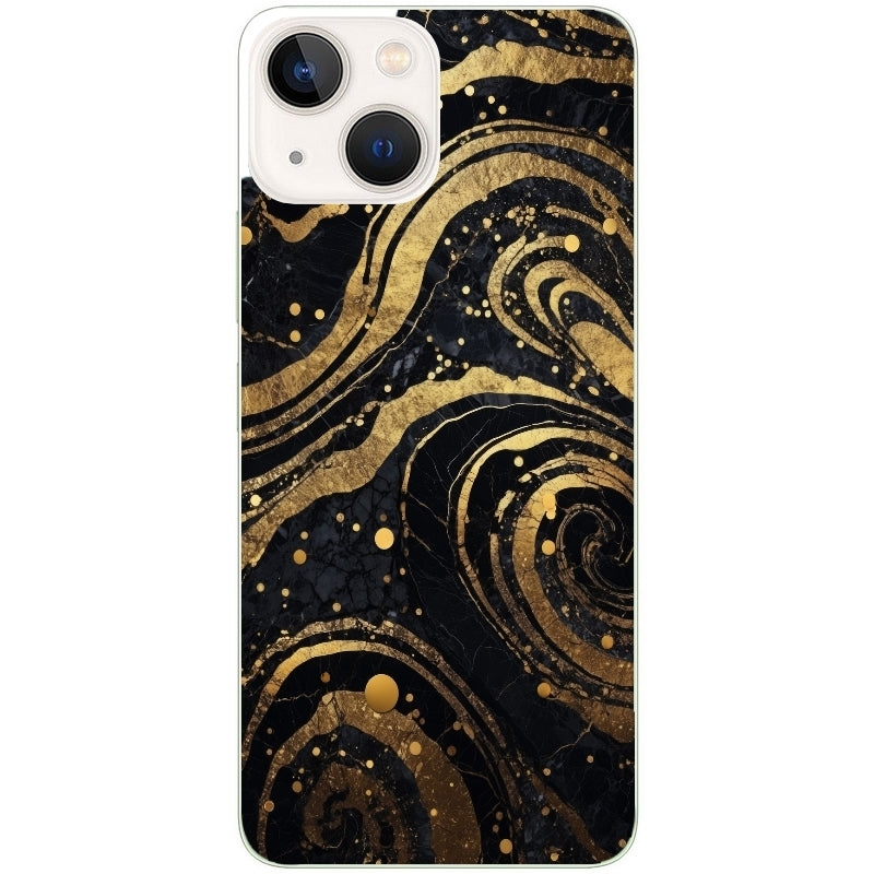 Coque taperso pour Iphone 15 et PRO PLUS PRO MAX avec motif marbre noir protection antichoc personnalisée