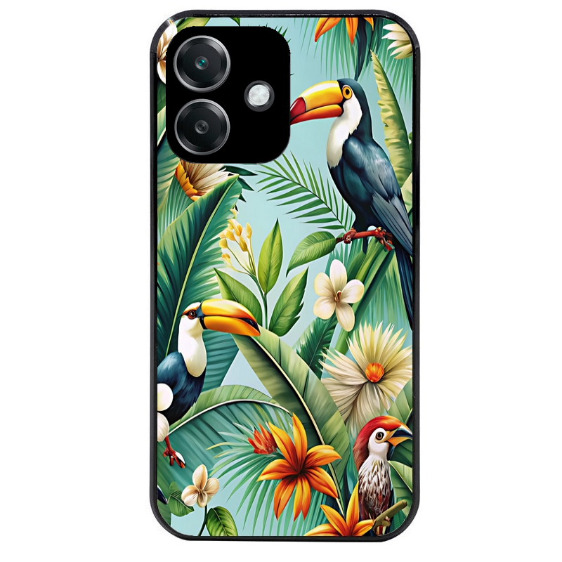Coque noire taperso pour OPPO A40 avec motif perroquet tropical protection antichoc personnalisée