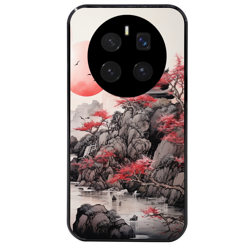 Coque noire taperso pour Magic 7 LITE et PRO avec motif japan et temple protection antichoc personnalisée